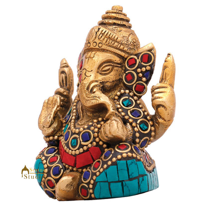 Small Lord Ganesha Corporate Wedding Diwali Décor Gift Mini Statue Inlay Idol 2" by vendor-unknown - Hindu Gods (View 5)