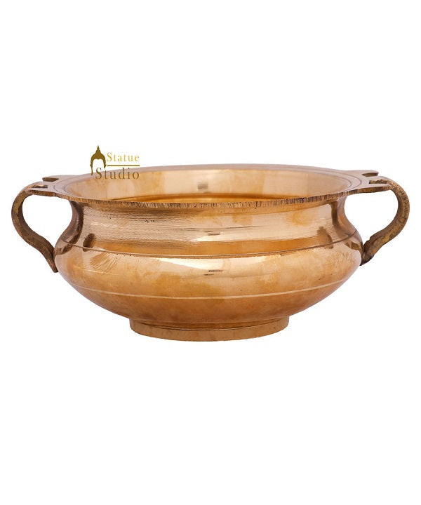 Antique Brass South Indian Handmade Urli Varpu Home Office Hotel Decor 7" - Eco-friendly - Sama Homes