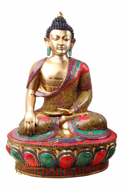 Large Size Home Garden Décor Big Buddha Inlay Statue 4 Feet Idol Masterpiece by vendor-unknown - Buddha (View 2)