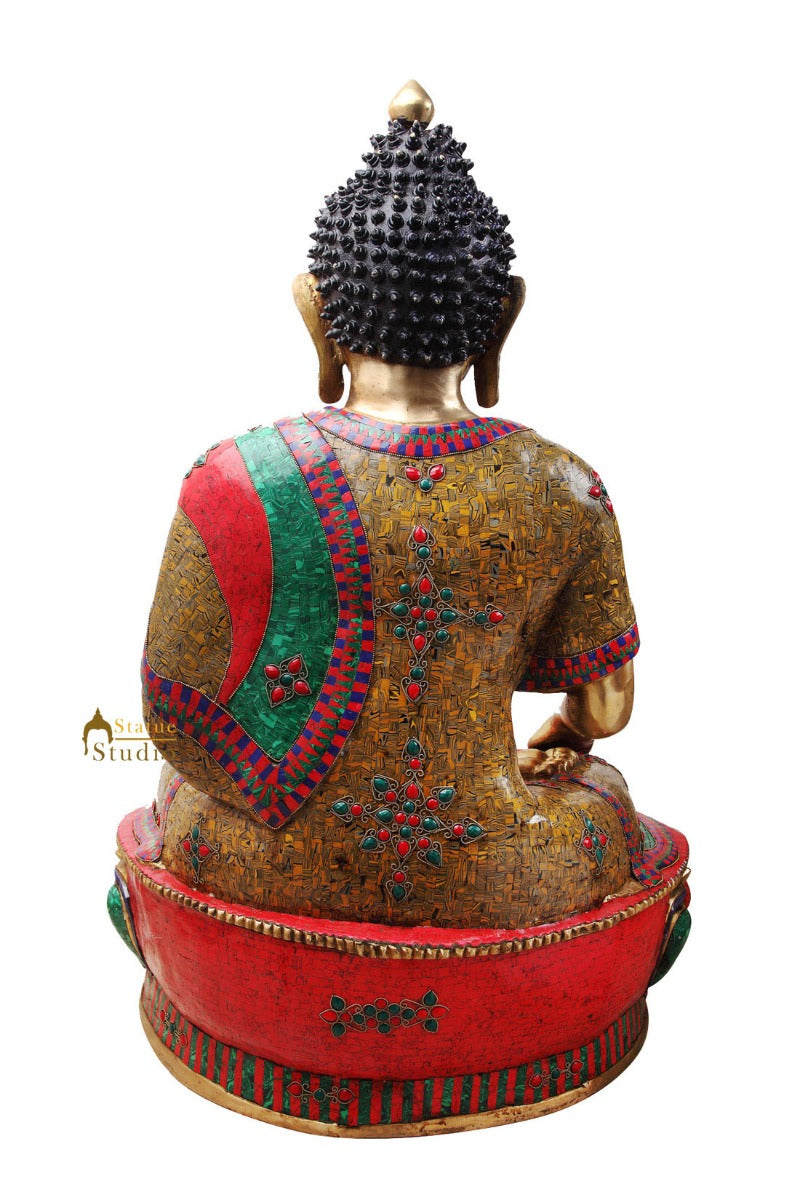 Large Size Home Garden Décor Big Buddha Inlay Statue 4 Feet Idol Masterpiece - Image 4