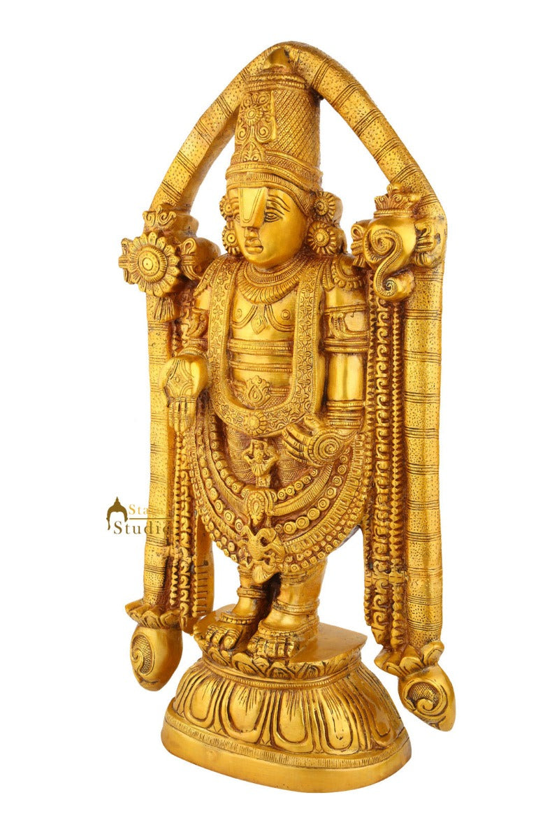 Indian Brass Tirupathi Balaji Large Religious Home Décor Idol Statue 2 Feet