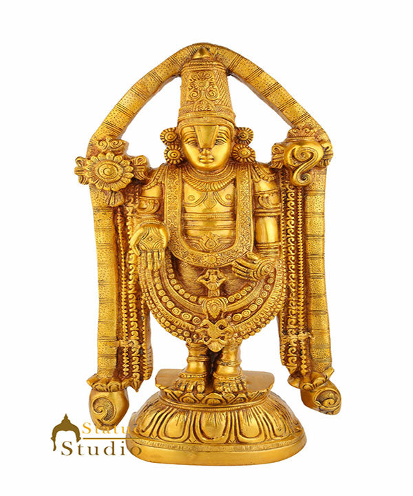 Indian Brass Tirupathi Balaji Large Religious Home Décor Idol Statue 2 Feet