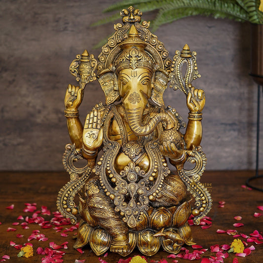 Brass Large Ganesha Idol For Home Temple Decor 2 Feet