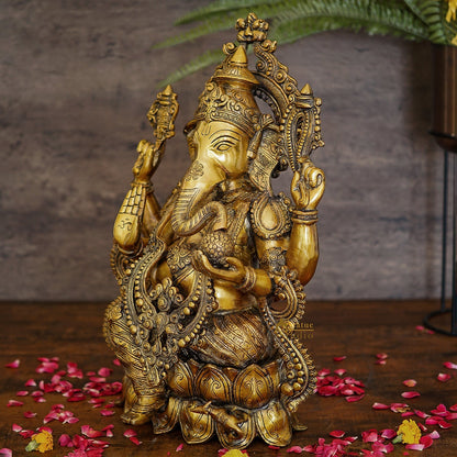 Brass Large Ganesha Idol For Home Temple Decor 2 Feet by vendor-unknown - Hindu Gods (View 2)