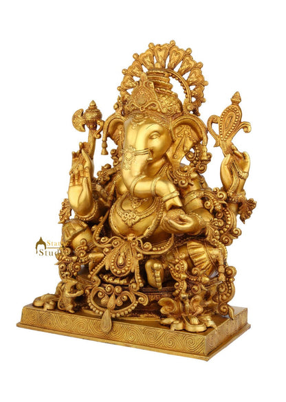 Brass Large Ganesha Statue Showpiece Lucky For Home Decor 2 Feet by vendor-unknown - Hindu Gods (View 3)