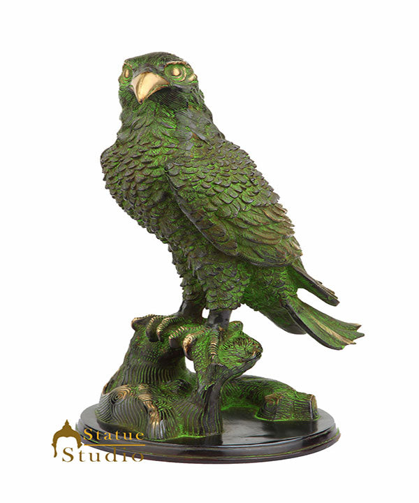 Indian Brass Antique Home Table Décor Bird Eagle Showpiece Sculpture 16" - Eco-friendly - Sama Homes