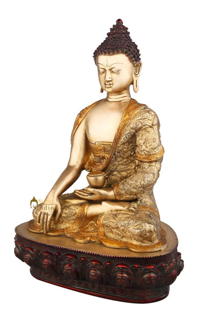 Metal Hand Crafted Life Story Carved Statue Buddha Fine Décor Gift Showpiece 12" by vendor-unknown - Buddha (View 3)