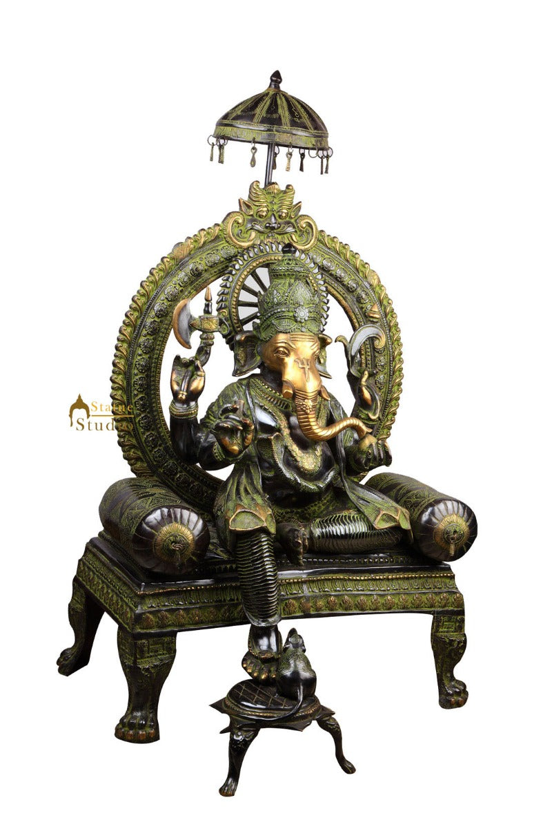 Large Size Ganesha Ganpati Idol Sitting On Couch Big Home Décor Statue 4 Feet - Image 3