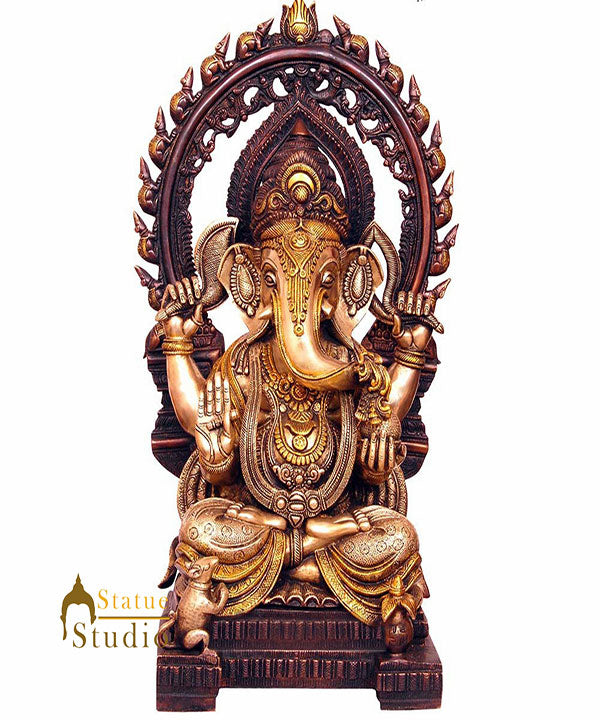 Traditional Hindu God Ganesha Statue Religious Décor Ganpati Idol For Sale 22" - Eco-friendly - Sama Homes