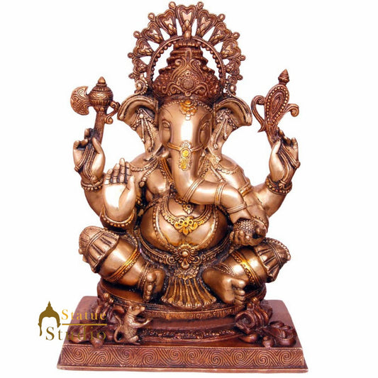 Brass Large South Indian Style Ganesha Idol Lucky For Home Decor 2 Feet
