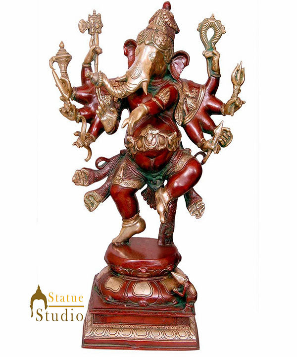 Rare Exclusive Large Size Dancing Ganesha Ganpati Big Idol Décor Statue 2 Feet - Eco-friendly - Sama Homes