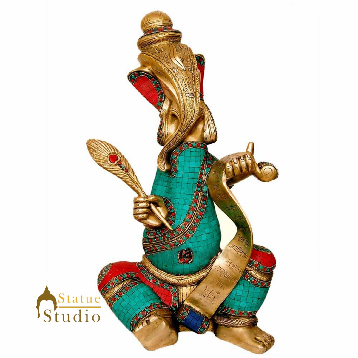 Rare Exclusive Large Size Reading Ganesha Ganpati Big Idol Décor Statue 2 Feet - Image 2