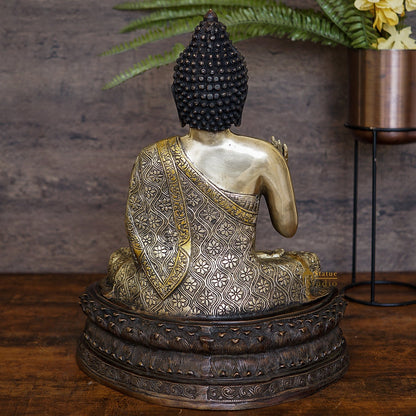 Brass Large Buddha Statue Finely Crafted For Home Decor Showpiece 20" by vendor-unknown - Buddha (View 3)