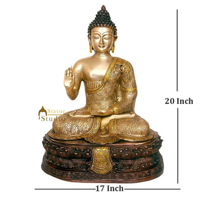 Brass Large Buddha Statue Finely Crafted For Home Decor Showpiece 20" by vendor-unknown - Buddha (View 6)