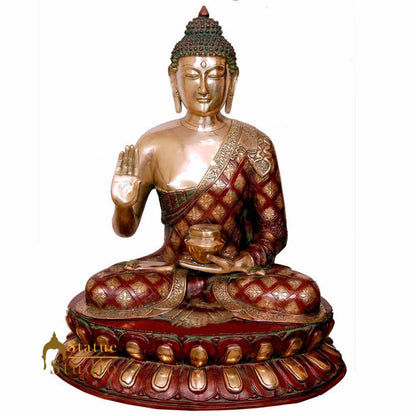 Antique Large Shakyamuni Blessing Buddha Masterpiece Statue Décor Gift Idol 2 Ft by vendor-unknown - Buddha (View 2)