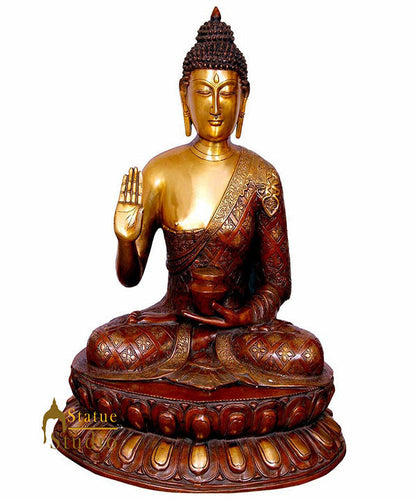 Antique Large Sakyamuni Blessing Buddha Masterpiece Statue Décor Gift Idol 2 Ft by vendor-unknown - Buddha