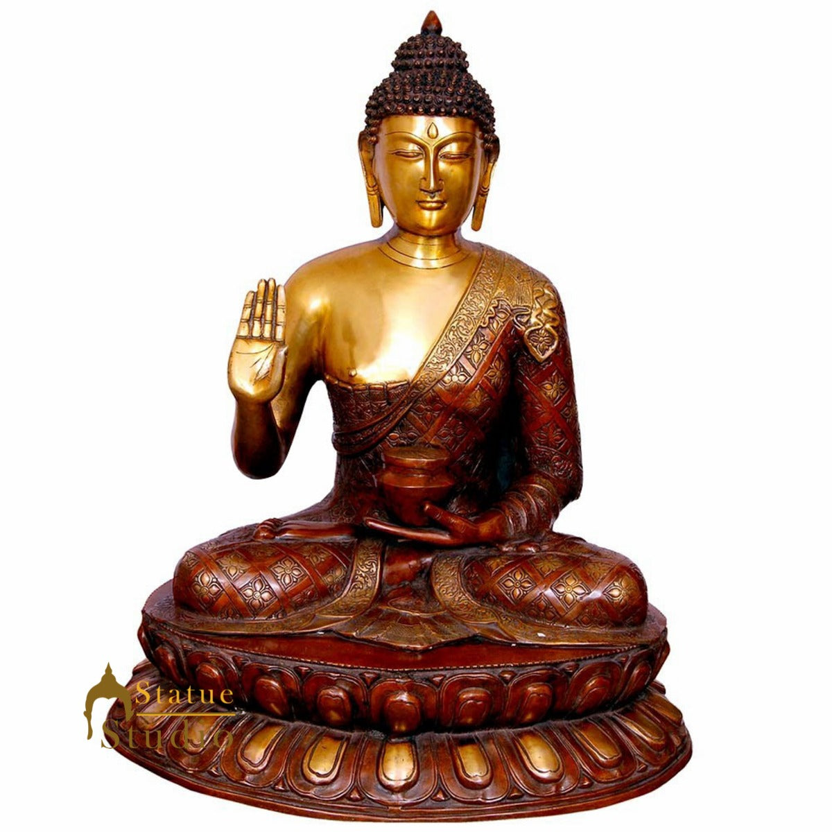 Antique Large Sakyamuni Blessing Buddha Masterpiece Statue Décor Gift Idol 2 Ft - Image 2