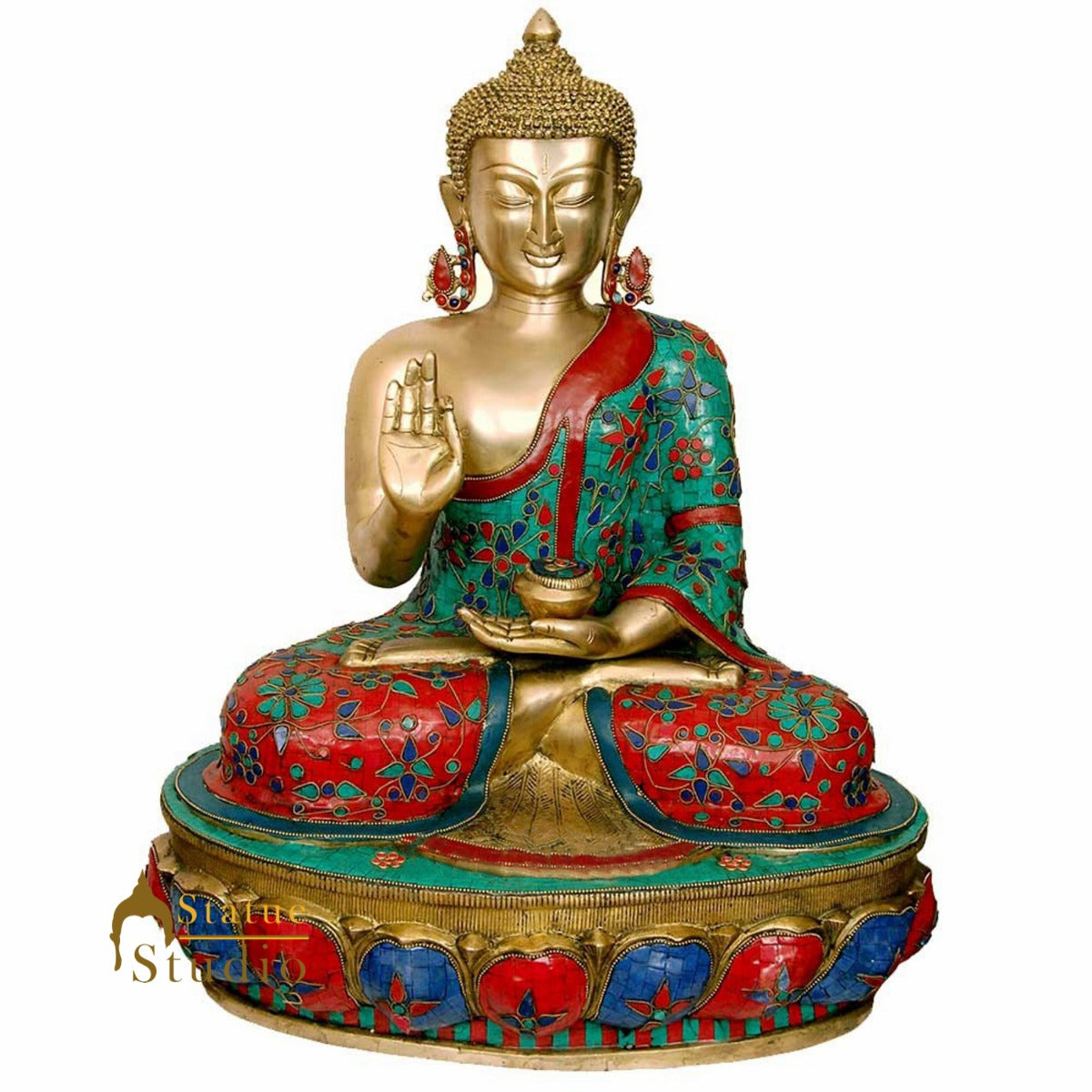 Large Size Home Office Room Décor Buddha Inlay Statue Big Idol For Sale 2 Feet - Image 2