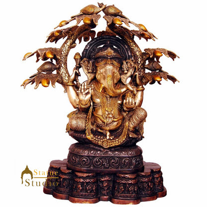 Antique Large Size Hindu God Ganesha Under the Tree Décor Statue Ganpat Idol 27" by vendor-unknown - Hindu Gods (View 2)