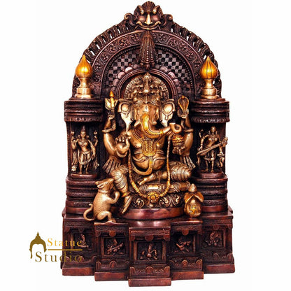 South Indian Antique Hindu God Ganesh Lucky Décor Gift Ganpat Murti Statue 19" by vendor-unknown - Hindu Gods (View 2)
