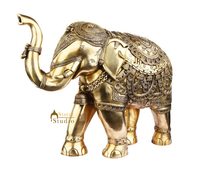 Brass Large Home Garden Indoor Outdoor Décor Elephant Statue Showpiece 22" by vendor-unknown - Decor (View 3)