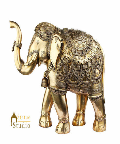 Brass Large Home Garden Indoor Outdoor Décor Elephant Statue Showpiece 22" by vendor-unknown - Decor (View 2)