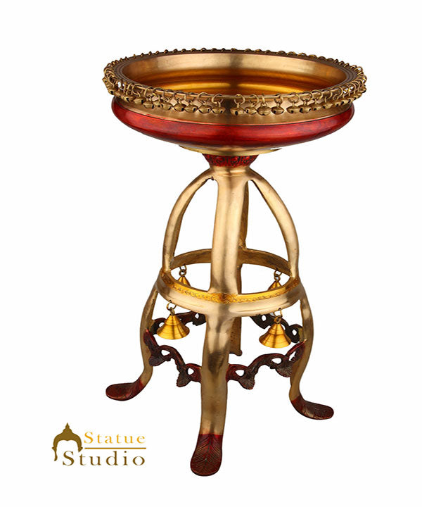 Big South Indian Style Home Décor Antique Urli Vessel Bowl Varpu Stand Showpiece - Eco-friendly - Sama Homes