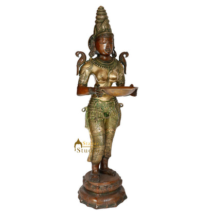 Large Religious Spiritual Welcome Décor Deep Lady Deeplakshmi Idol Statue 43" by vendor-unknown - Decor (View 3)