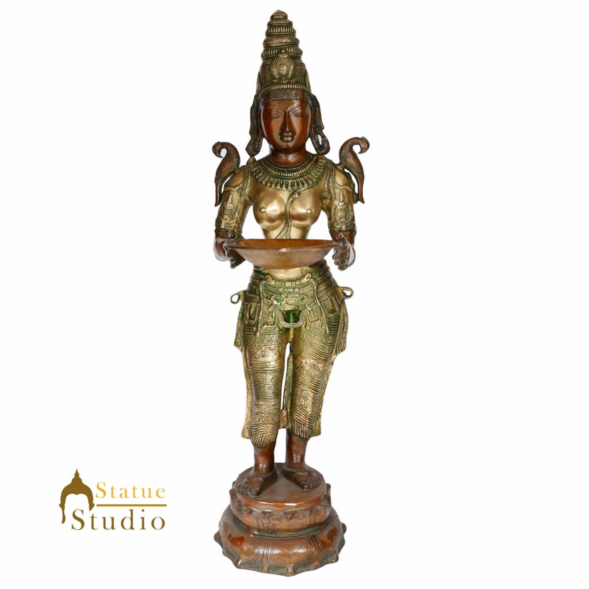 Large Religious Spiritual Welcome Décor Deep Lady Deeplakshmi Idol Statue 43"