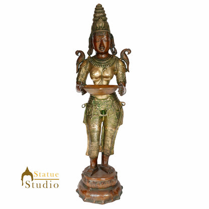 Large Religious Spiritual Welcome Décor Deep Lady Deeplakshmi Idol Statue 43" by vendor-unknown - Decor