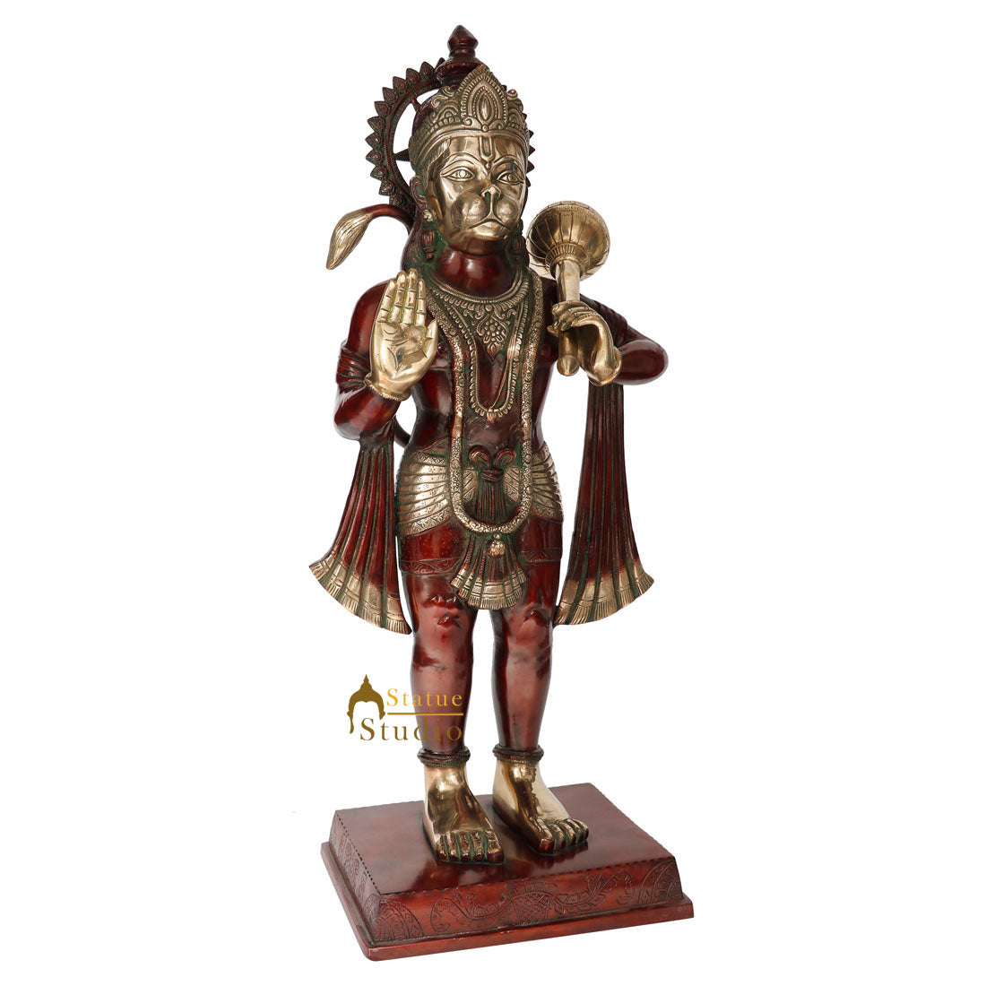 Brass Exclusive Standing Hanuman Statue For Home Decor 3 Feet - Image 3