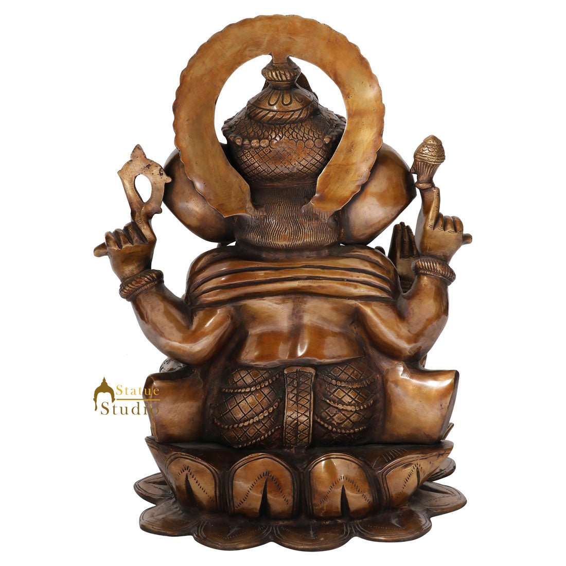 Indian Hindu God Lord Vinayak Ganesha Statue Ganpati Moorti Décor Gift Idol 19" - Image 4