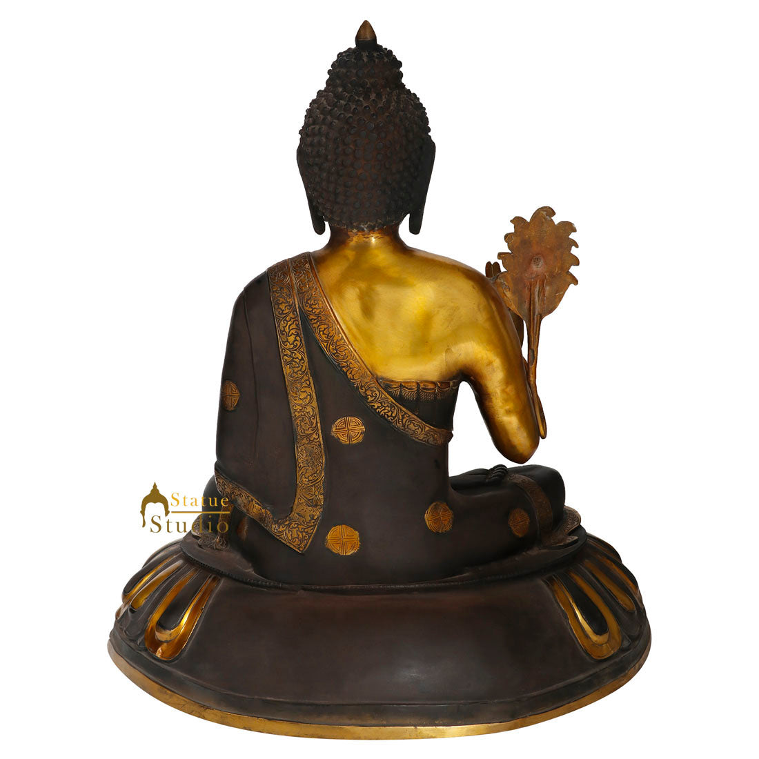 Large Antique Finish Blessing Budhist God Buddha Home Décor Statue Idol Gift 28"