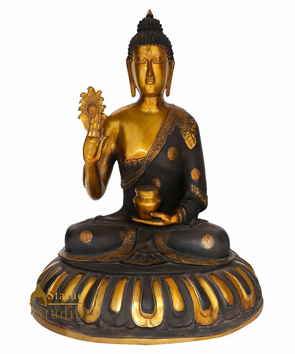Large Antique Finish Blessing Budhist God Buddha Home Décor Statue Idol Gift 28" - Eco-friendly - Sama Homes