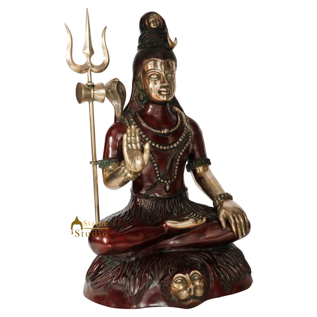 Large Size Hindu God Mahayogi Shankar Idol Lord Shiva Lucky Décor Statue 3 Feet - Image 4