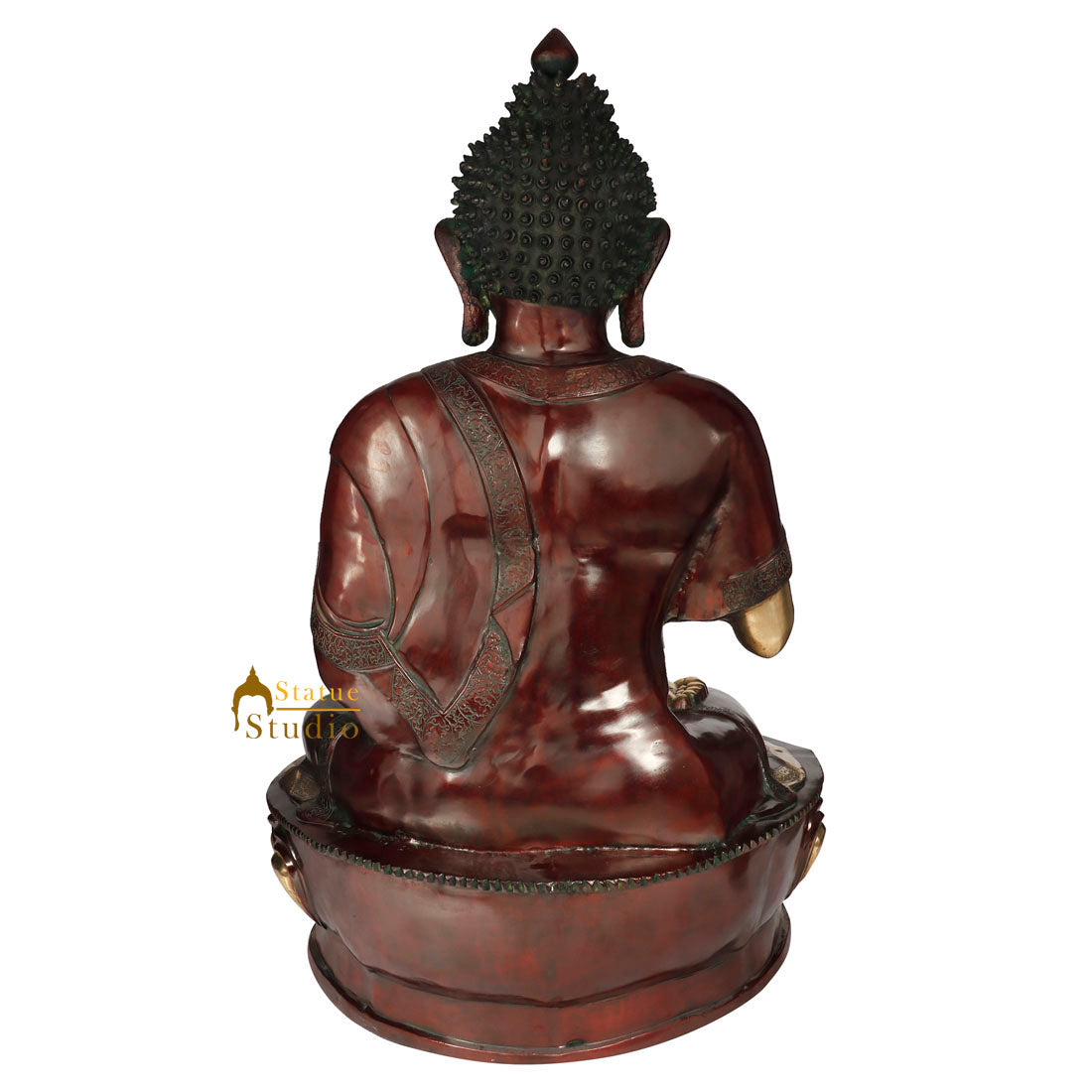 Very Large Exclusive 4 Feet Indian Brass Buddha Home Garden Décor Statue Idol