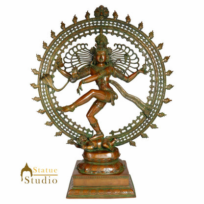 Finest Bronze Finish Dancing Shiva Nataraja Idol Décor Statue Showpiece 3 Feet by vendor-unknown - Hindu Gods