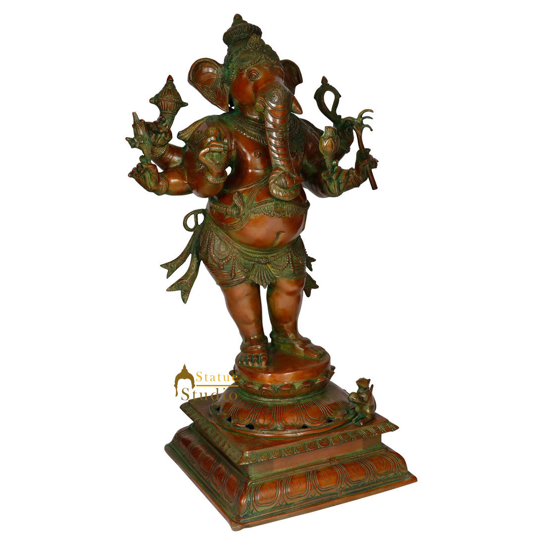 Large Size Indian Deity Ganesha Statue Ganpati Standing Idol Lucky Décor 3 Feet - Image 3