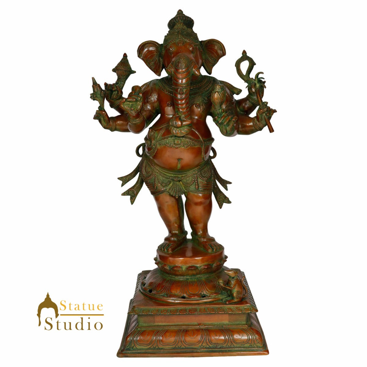 Large Size Indian Deity Ganesha Statue Ganpati Standing Idol Lucky Décor 3 Feet