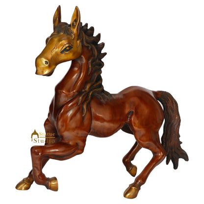 Brass Feng Shui Vastu Home Garden Décor Horse Statue Sculpture Showpiece 2 Feet by vendor-unknown - Decor (View 3)