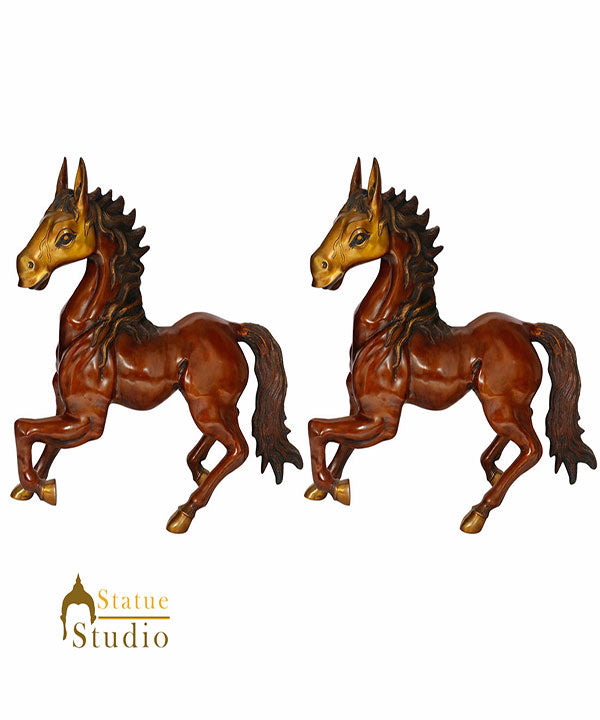 Feng Shui Vastu Home Garden Décor Horse Statue Sculpture Showpiece 2 Ft Pair - Image 2