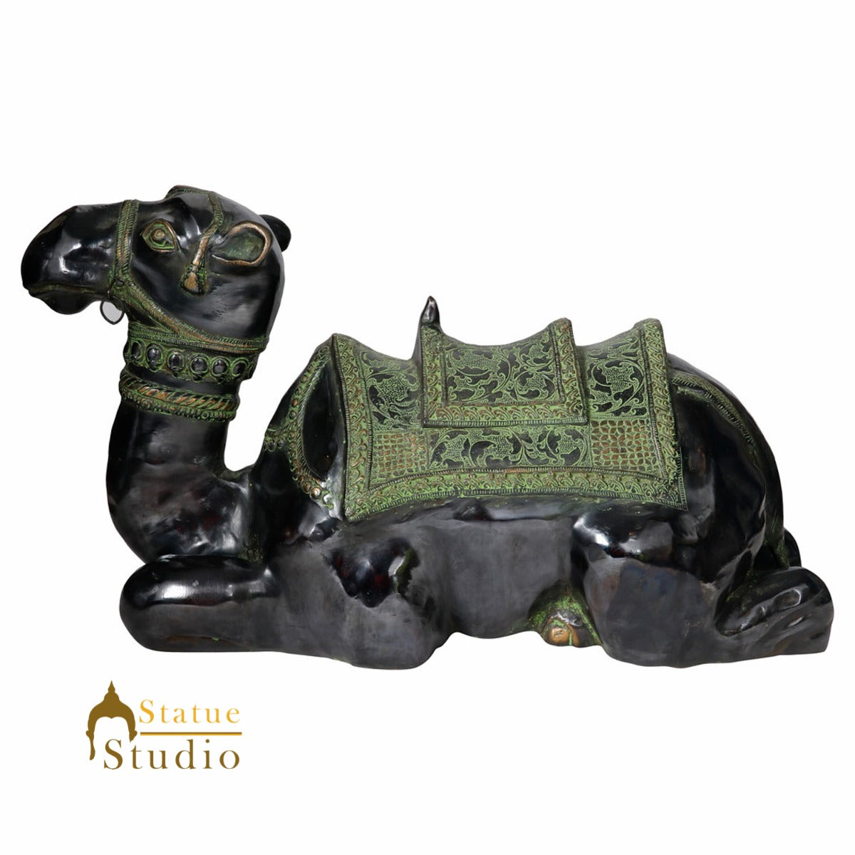 Indian Brass Home Garden Décor Sitting Camel Statue Figurine Showpiece 17" - Eco-friendly - Sama Homes