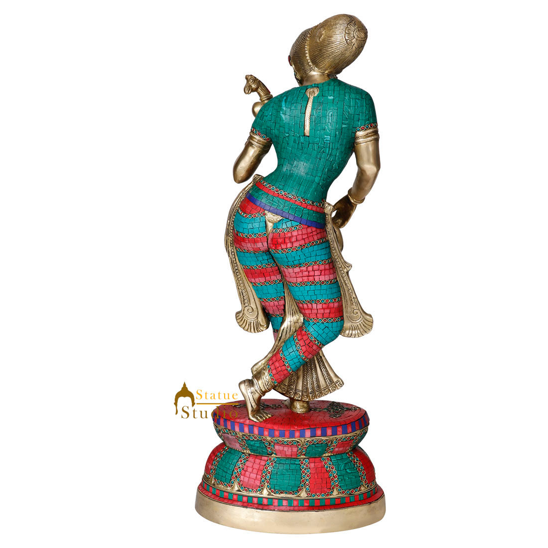 Indian Celestial Lucky Decor Standing Lady With Sitar Statue Showpiece 3 Feet - Image 4