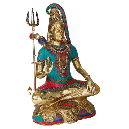 Indian Lord Shankar Bhagwan Fine Inlay Shiva Statue Religious Décor Idol 2 Feet by vendor-unknown - Hindu Gods (View 4)