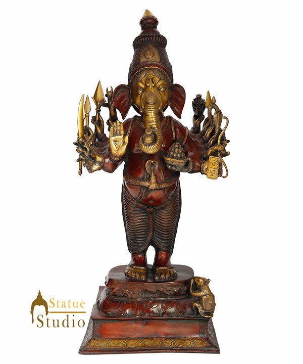 Large Size Standing Rare Ganesha Idol Ganpati Lucky Décor Gift Statue 2.5 Feet - Eco-friendly - Sama Homes