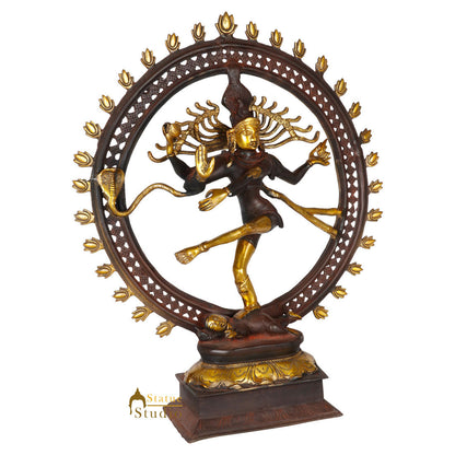 Antique Gold Finish Dancing Shiva Nataraja Statue Décor Gift Idol Showpiece 22" by vendor-unknown - Hindu Gods (View 3)