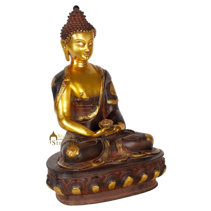 Antique Finish Indian Metal Buddhist Lord Buddha Statue Home Decorative Idol 17" by vendor-unknown - Buddha (View 3)