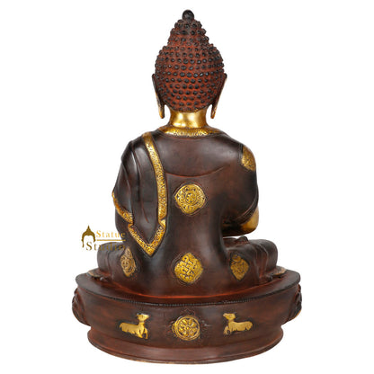 Antique Finish Indian Metal Buddhist Lord Buddha Statue Home Decorative Idol 17" by vendor-unknown - Buddha (View 4)