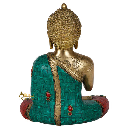 Finest Inlay Mantra Engraved Buddha Sitting Home Office Décor Statue Idol 12" by vendor-unknown - Buddha (View 4)
