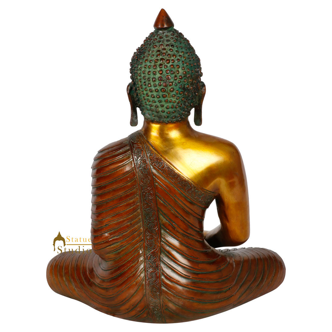 Indian Made Burmese Meditating Buddha Home Peace Décor Idol Statue Figure 13"